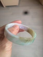 Load image into Gallery viewer, 50.8mm Certified type A 100% Natural sunny green/white/purple thin square Jadeite Jade bangle AM77-2829