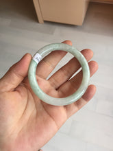 Load image into Gallery viewer, 54mm Certified type A 100% Natural sunny green/white round cut Jadeite bangle BN81-9817