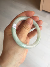 Load image into Gallery viewer, 54mm Certified type A 100% Natural sunny green/white round cut Jadeite bangle BN81-9817