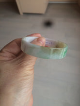 Load image into Gallery viewer, 50.8mm Certified type A 100% Natural sunny green/white/purple thin square Jadeite Jade bangle AM77-2829