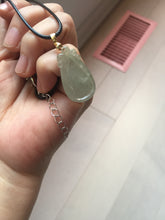 Load image into Gallery viewer, 100% Natural type A icy watery light green/gray Jadeite Jade seashell (福贝) pendant F150