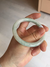 Load image into Gallery viewer, 54mm Certified type A 100% Natural sunny green/white round cut Jadeite bangle BN81-9817