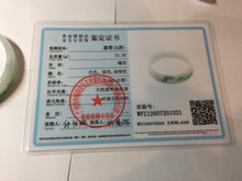 Load image into Gallery viewer, 50.9mm 100% natural type A sunny green light green Mountains Unfold in Succession(两岸青山次第出) green jadeite bangle PB270-1031