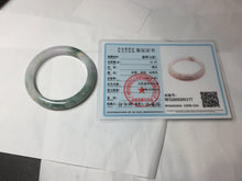 Load image into Gallery viewer, 54.5mm Certified 100% natural Type A Watermelon Rind Green & Light Purple jadeite jade bangle PH242-0177