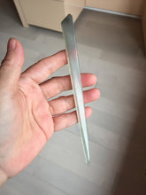 Load image into Gallery viewer, 16cm 100% Natural Icy Gray Black (灰冰) Flat Rectangle Xiu Jade (Serpentine) Hairpin AW70