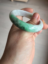Load image into Gallery viewer, 47mm certified 100% natural Type A sunny green white oval jadeite jade bangle BP49-9340