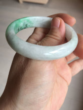 Load image into Gallery viewer, 47mm certified 100% natural Type A sunny green white oval jadeite jade bangle BP49-9340