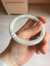 Load image into Gallery viewer, 57mm Certified type A 100% Natural sunny green/white round cut Jadeite bangle BN77-9819