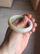 Load image into Gallery viewer, 52mm certified Type A 100% Natural yellow brown white Jadeite Jade bangle AU23-0242