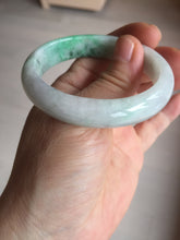 Load image into Gallery viewer, 47mm certified 100% natural Type A sunny green white oval jadeite jade bangle BP49-9340