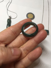 Load image into Gallery viewer, 3 pieces Type A 100% Natural dark green/black Jadeite Jade ring blessed melon(福瓜), rectangle safety bead pendants set BK133