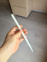 Load image into Gallery viewer, 20.5cm 100% Natural light green white Xiu Jade Serpentine oval style hairpin AW19