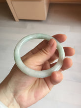 Load image into Gallery viewer, 57mm Certified type A 100% Natural sunny green/white round cut Jadeite bangle BN77-9819