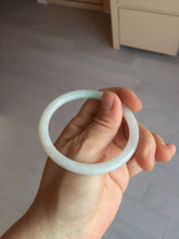 Load image into Gallery viewer, 54.5mm certified 100% natural Type A white/sunny green round cut jadeite jade bangle BL50-3524