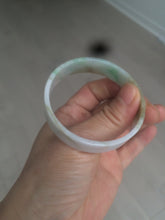 Load image into Gallery viewer, 50.8mm Certified type A 100% Natural sunny green/white/purple thin square Jadeite Jade bangle AM77-2829
