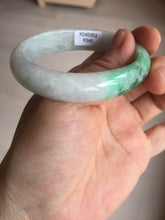 Load image into Gallery viewer, 47mm certified 100% natural Type A sunny green white oval jadeite jade bangle BP49-9340
