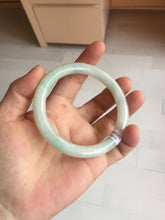 Load image into Gallery viewer, 57mm Certified type A 100% Natural sunny green/white round cut Jadeite bangle BN77-9819