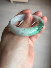 Load image into Gallery viewer, 47mm certified 100% natural Type A sunny green white oval jadeite jade bangle BP49-9340
