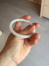 Load image into Gallery viewer, 54.5mm certified 100% natural Type A white/sunny green round cut jadeite jade bangle BL50-3524