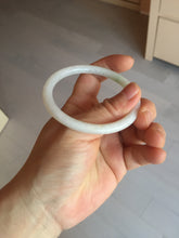 Load image into Gallery viewer, 54.5mm certified 100% natural Type A white/sunny green round cut jadeite jade bangle BL50-3524