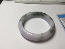 Load image into Gallery viewer, 55.2mm certified 100% natural Type A watermelon-rind green light purple Base jadeite bangle PA184-4754