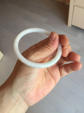 Load image into Gallery viewer, 54.5mm certified 100% natural Type A white/sunny green round cut jadeite jade bangle BL50-3524