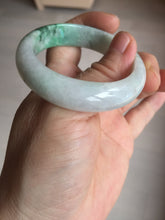 Load image into Gallery viewer, 47mm certified 100% natural Type A sunny green white oval jadeite jade bangle BP49-9340