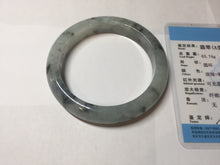 Load image into Gallery viewer, 60mm certified Type A 100% Natural icy watery light green with green floating flowers Jadeite Jade bangle BK134-7434
