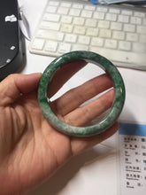 Load image into Gallery viewer, 57.5mm Certified Type A 100% Natural Sunny Green, Deep Forest Green, Gray & Black Jadeite Jade Bangle AZ159-4038