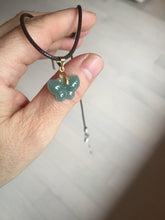 Load image into Gallery viewer, 100% Natural type A icy watery light dark green/blue/gray/black Guatemala Jadeite Jade butterfly pendant BP177