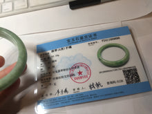 Load image into Gallery viewer, 55.2mm certified 100% natural Type A watermelon-rind green light purple Base jadeite bangle PA184-4754