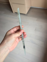 Load image into Gallery viewer, 22cm 100% Natural icy watery black dark green ink painting(水墨画) Xiu Jade (Serpentine) Hairpin AW71