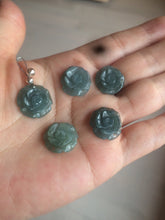 Load image into Gallery viewer, 100% Natural blue gray green Guatemala jadeite Jade flower pendant group BH61
