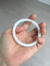 Load image into Gallery viewer, 54.5mm certified 100% natural Type A white/sunny green round cut jadeite jade bangle BL50-3524