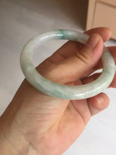 Load image into Gallery viewer, 55mm Certified type A 100% Natural sunny green/white round cut Jadeite bangle BN76