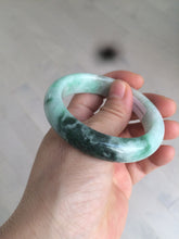 Load image into Gallery viewer, 52.3mm Certified 100% Natural type A sunny green/dark green deep forest Jadeite Jade bangle Deep in the forest AZ8-1651