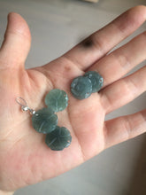 Load image into Gallery viewer, 100% Natural blue gray green Guatemala jadeite Jade flower pendant group BH61