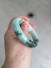 Load image into Gallery viewer, 52.3mm Certified 100% Natural type A sunny green/dark green deep forest Jadeite Jade bangle Deep in the forest AZ8-1651