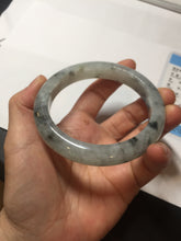 Load image into Gallery viewer, 60mm certified Type A 100% Natural icy watery light green with green floating flowers Jadeite Jade bangle BK134-7434