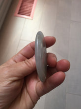 Load image into Gallery viewer, 56.6mm 100% Natural sunny green/purple/gray jadeite Jade big Safety Guardian Button(donut) Pendant/worry stone F143