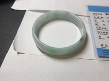 Load image into Gallery viewer, 52mm certified Type A 100% Natural sunny green white(白底青) thin style Jadeite jade bangle AZ160-1594