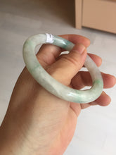 Load image into Gallery viewer, 55mm Certified type A 100% Natural sunny green/white round cut Jadeite bangle BN76