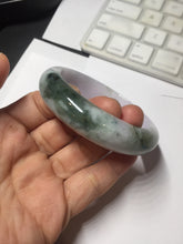 Load image into Gallery viewer, 55.2mm certified 100% natural Type A watermelon-rind green light purple Base jadeite bangle PA184-4754