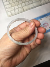 Load image into Gallery viewer, 50mm Certified Type A 100% Natural icy watery light purple green white slim Jadeite Jade bangle PJ55-2049