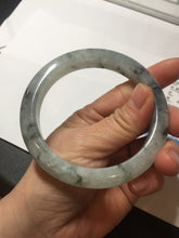 Load image into Gallery viewer, 60mm certified Type A 100% Natural icy watery light green with green floating flowers Jadeite Jade bangle BK134-7434