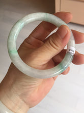 Load image into Gallery viewer, 55mm Certified type A 100% Natural sunny green/white round cut Jadeite bangle BN76
