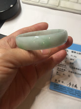 Load image into Gallery viewer, 52mm certified Type A 100% Natural sunny green white(白底青) thin style Jadeite jade bangle AZ160-1594