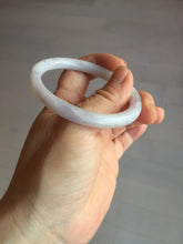 Load image into Gallery viewer, 51.5mm certified 100% natural type A light purple white slim oval round cut jadeite jade bangle BL51-3528