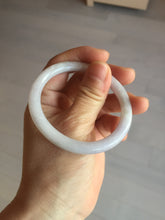 Load image into Gallery viewer, 51.5mm certified 100% natural type A light purple white slim oval round cut jadeite jade bangle BL51-3528