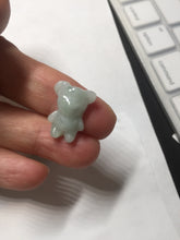 Load image into Gallery viewer, Type A 100% Natural light green white jadeite jade cute baby bear pendant BM55